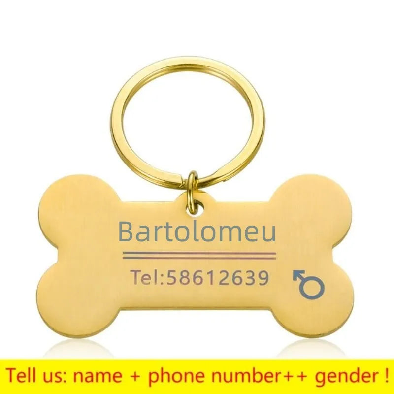 COOYOMOO Personalisierte Gravierte Katze Hund 2025: Haustier ID Tag Anti-Verlust Halsband Anhänger - Gravur Name Welpen Katzen Edelstahl Silber Gold Roségold