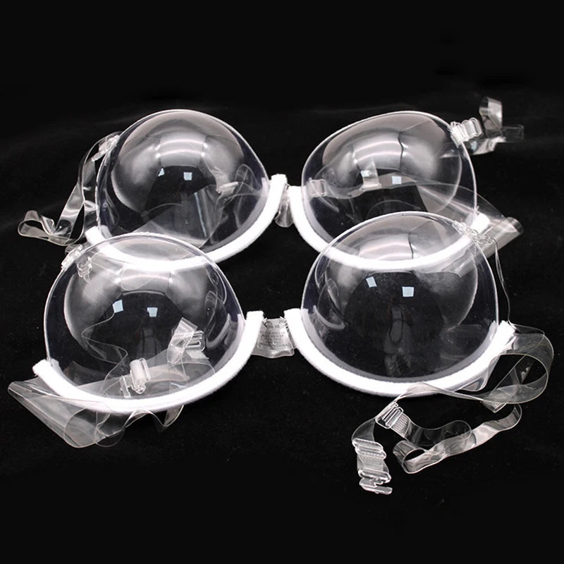 elegant Transparent Clear Push Up Bra for Women Ultra-thin Invisible Bras Soft TPU Plastic Shoulder Straps See Through Underwear