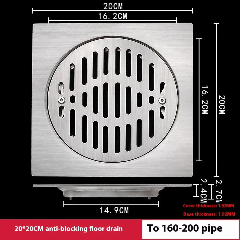 Gefängnis-Bodenablauf Edelstahl Abweisend - Ø10cm,110R