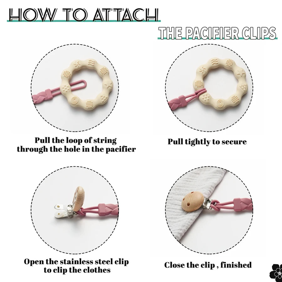 Bebe personalizat suzetă clip BPA gratuit silicon suzetă lanț anti-cădere silicon de calitate alimentară jucării de dentiție articole pentru bebeluși