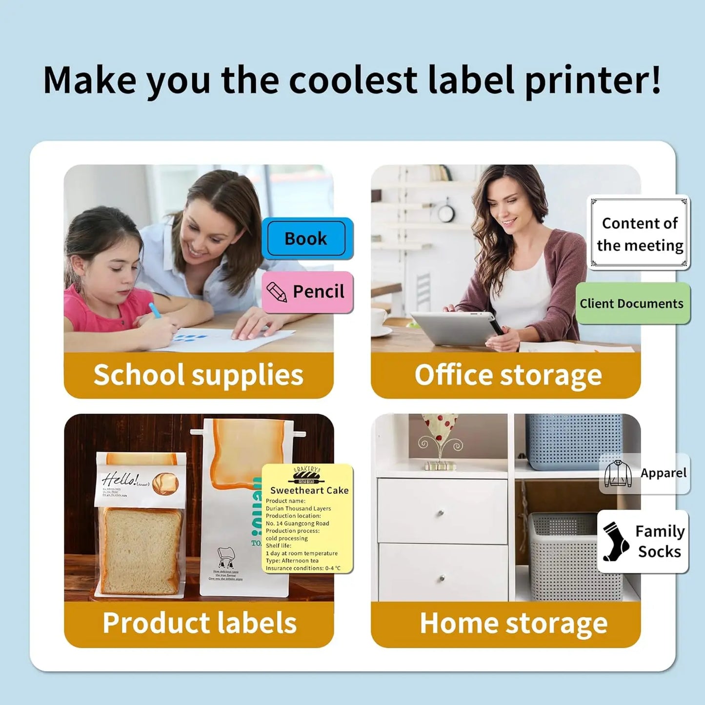 MARKLife P50 Bluetooth Etikettendrucker - Thermischer Mini Drucker für Barcode & Preisschilder