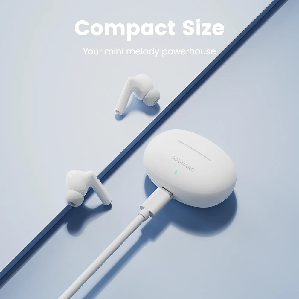 Bluetooth-Kopfhörer 2025: SOUNARC Q1 Earbuds 5.3 - 28h Playtime Crystal Clear Smart Touch Collection