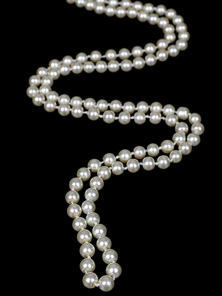 Fashion Faux Pearls Pendants 1920s Beads Cluster Long Pearl Necklace for Costume Women Party Jewelry 59" Gatsby Accessories