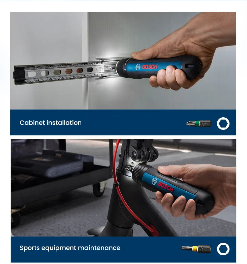 Bosch GO 3 /GO2 Cordless Screwdriver 3.6V Rechargeable Electric Screw Driver Multi-Function Drill Repairing Power Tools Kit GO 2