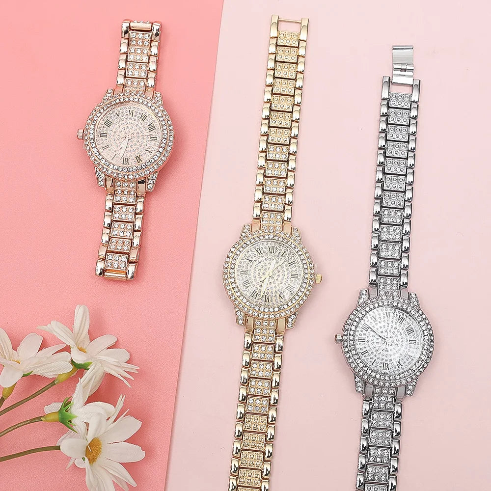 Luxus-Diamant-Stahl-Watches-Bracelet-Ladies-Quartz-Watch-Rose-Gold-Womens-Wristwatch-Shiny-Crystal-Reloj-Mujer