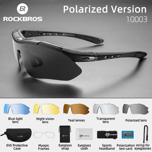ROCKBROS Radfahren Polarisiert Brille Fahrrad Sonnenbrille Outdoor Sport Sonnenbrille MTB PC Schutzbrille Augenschutz 5/3 Linsen Fahrrad Zubehör