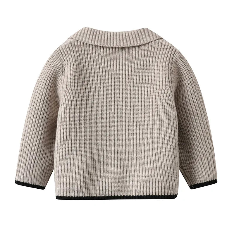 LilBuds B804 Doppelreihige Strickjacke Jungen Winter Cardigan - Größe 3-12 Jahre, Baumwolle, Verschluss Doppelreihig