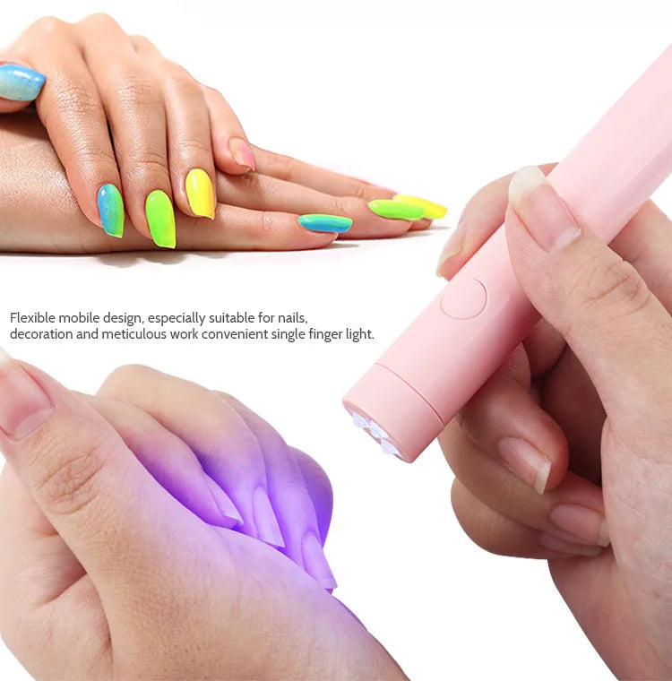 UV Light for Gel Nails, Denabuty Mini U V LED Nail Lamp Handheld with Stand, Portable Nail Dryer Rechargeable USB Cordless