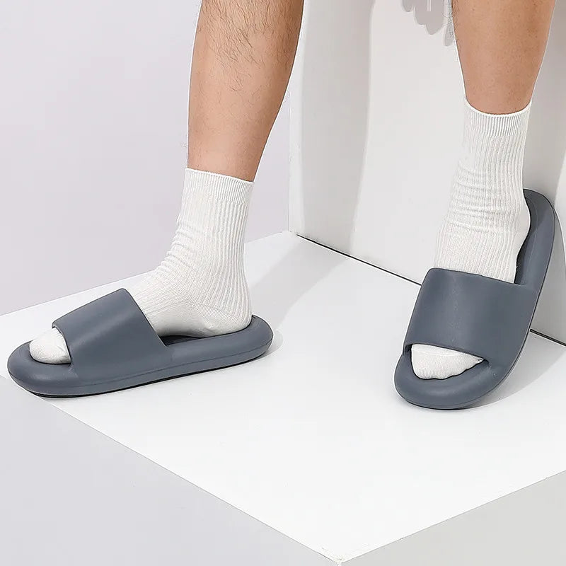 New Soft EVA Slippers Couples Home Slipper Outdoor Beach Summer Sandals Bath Men Flip Flops Non-Slip Women Thick Sole Shoes