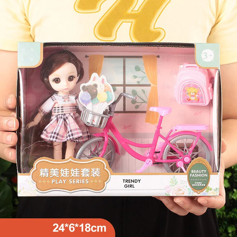 Toys BJD Doll for Girls Gifts Princess Bag Pet Shop Bicycle Joint Movable Full Set DIY Toy Children's Toy Birthday Christmas
