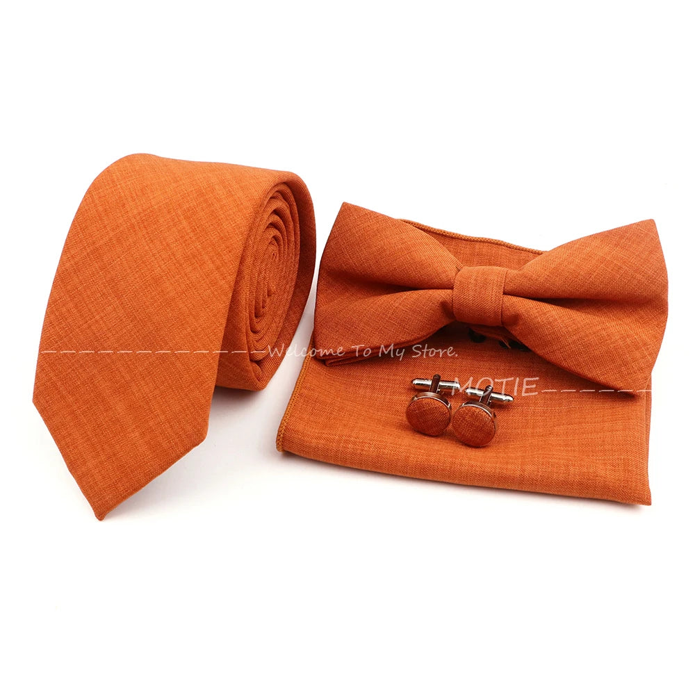 Neues Design 27-farbiger Männer-Accessories-Set: Klassische Baumwoll-Taschentuch, Manschettenknöpfe, Fliege für Hochzeit, Party, Geschenke