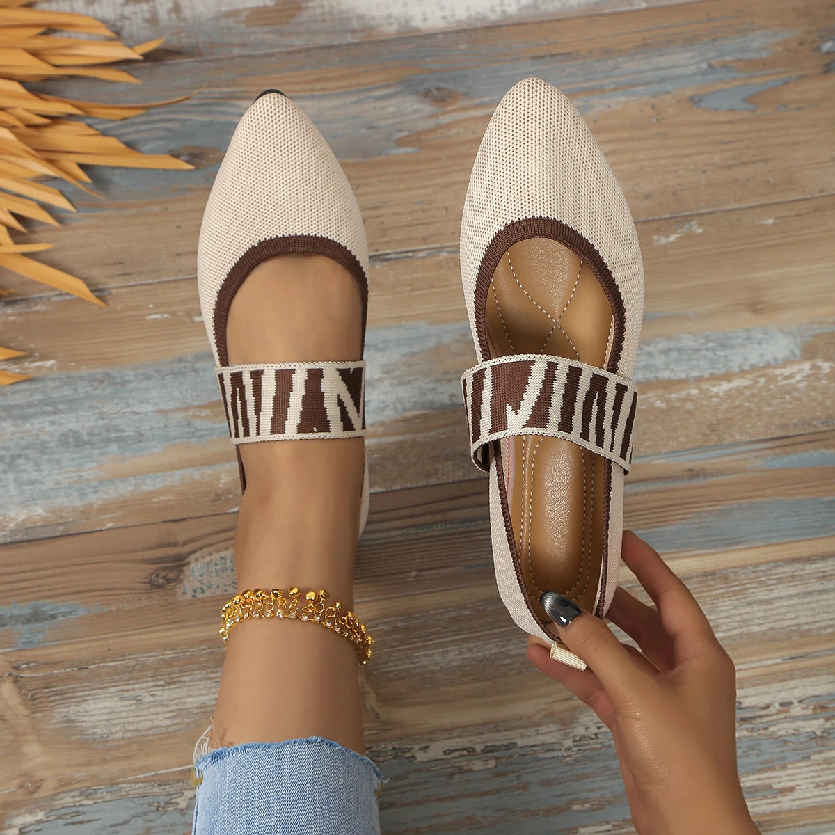 Women's Ballet Flats Casual Shoes Low Heel Barefoot Elegant Woman Sneakers Socofy Comfortable Pointed Toe on Offer Free Shipping