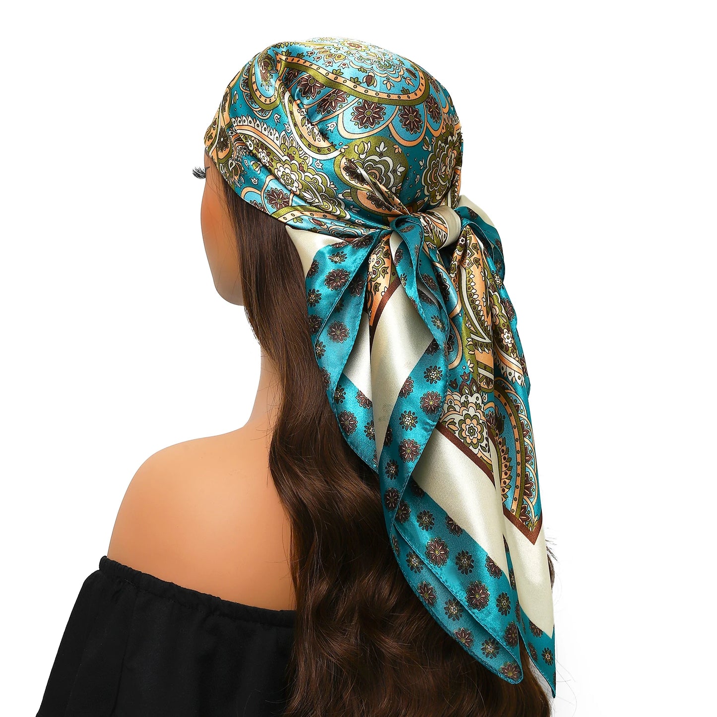 Kopf Foulard Seidenglanz - 90x90 cm Polyester weich