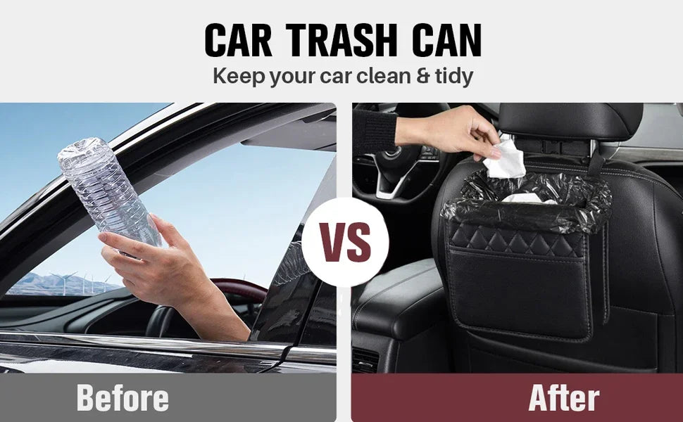 Organizator auto multifuncțional 2025 - Geantă de depozitare pentru scaun auto impermeabilă - Organizator de scaun auto suspendat, sac de gunoi potrivit pentru majoritatea mașinilor