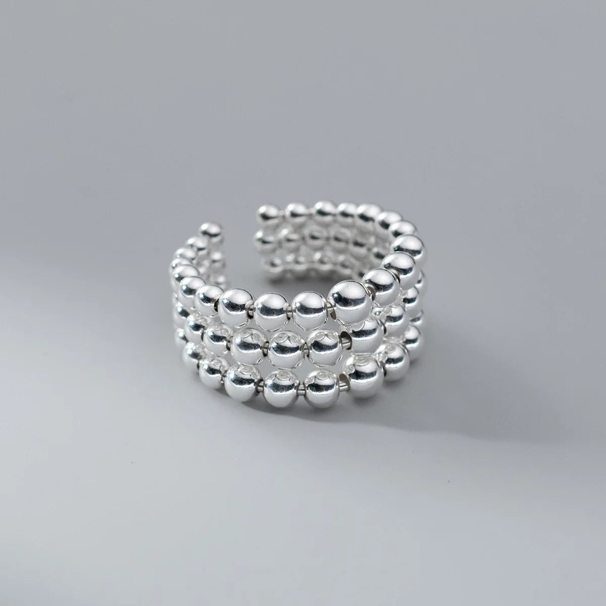Fashion 925 Sterling Silver Three Layers Ball Rings For Women Luxury Aesthetic Jewelry Accessories Wholesale Jewellery