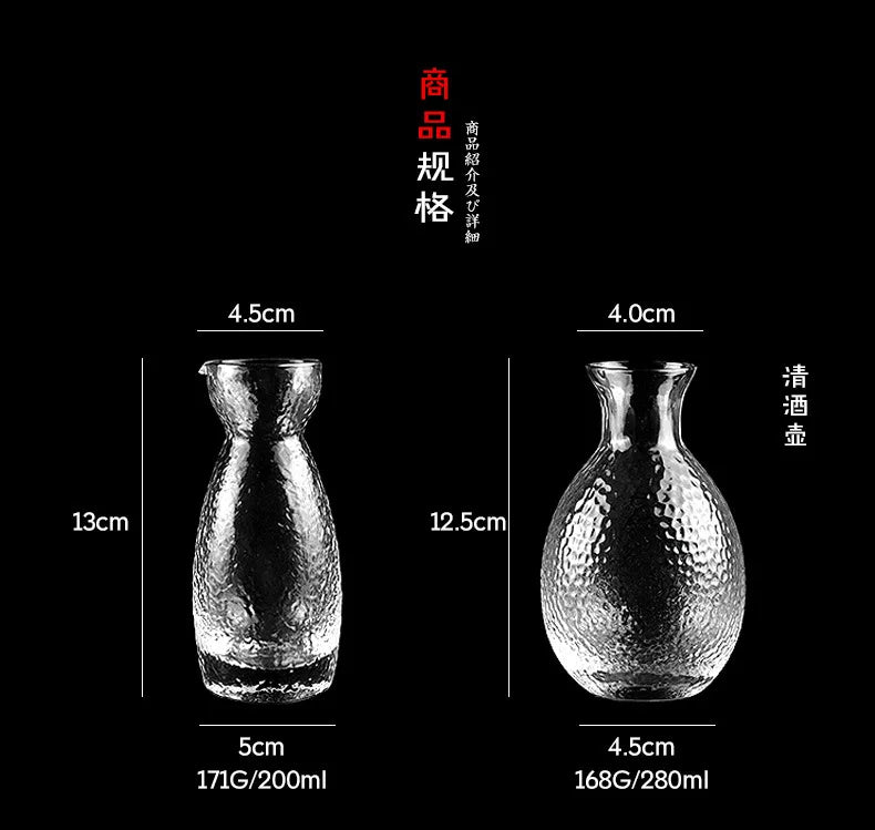 Japanese Sake Jug Set, Wine Glasses, Crystal Pot, Wine Tank Cup Set, Flagon Liquor Glass Dispenser, Creative Wine Cup, Gifts