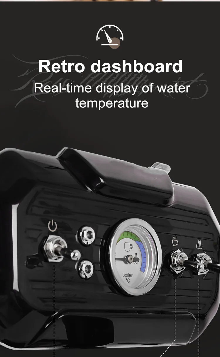 Semi-Automatic Coffee Machine Household Small Italian Concentration High Pressure Extraction Foaming Steam All-In-One Machine