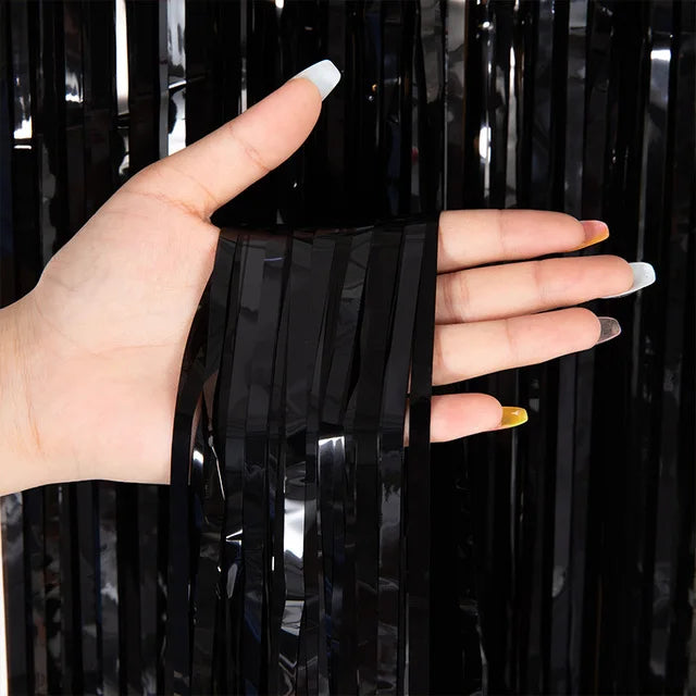 PartyPro Lametta Vorhang Glitzer - 1x2 m, Folie, leicht