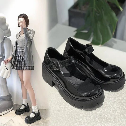 Schuhe Lolita Frauen 2025 - Japanischer Stil Mary Jane Vintage Mädchen - Hohe Absätze Platform College Student Pumps