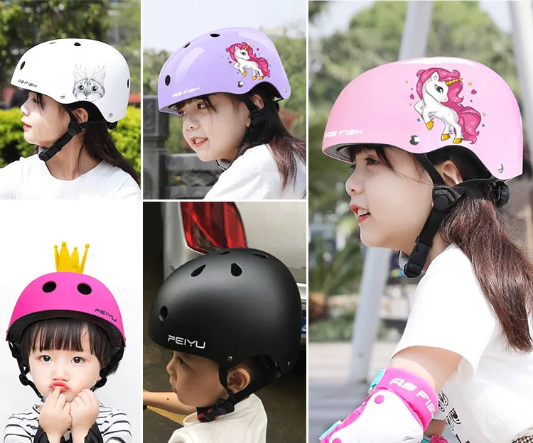 Children's Bicycle Helmet Skateboard Scooter Balance Bike Riding Protective Gear Lady's Motorcycle Helmet Adjustable