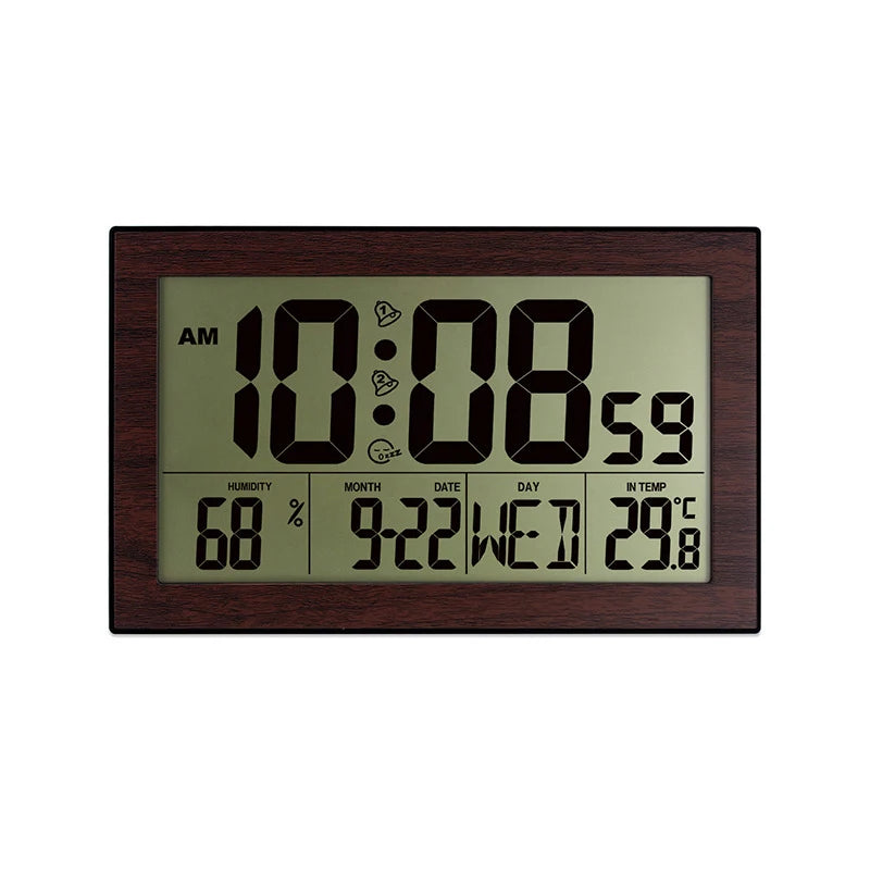 Großer Bildschirm Kreativ Digital Wanduhr Heim Nachttisch Zimmer Elektronisch Wecker Mit Thermometer Wanduhr Dual Wecker Einstellung