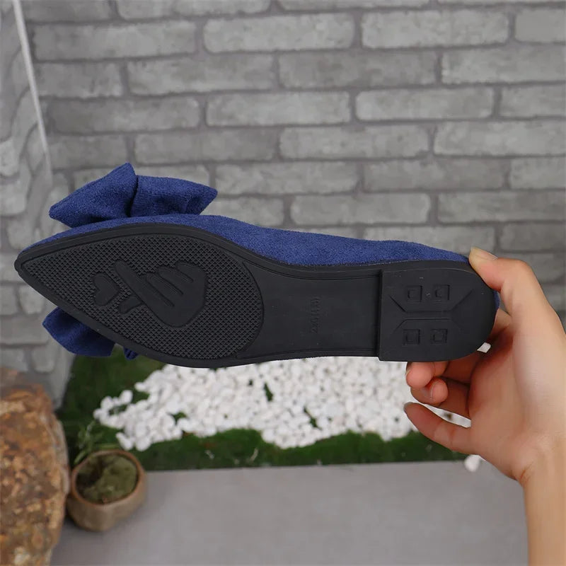 Damen Mode Flache Schuhe Sommer - Casual Verschleißfeste Komfortable Vielseitige Slip-On Schleife PU Leder