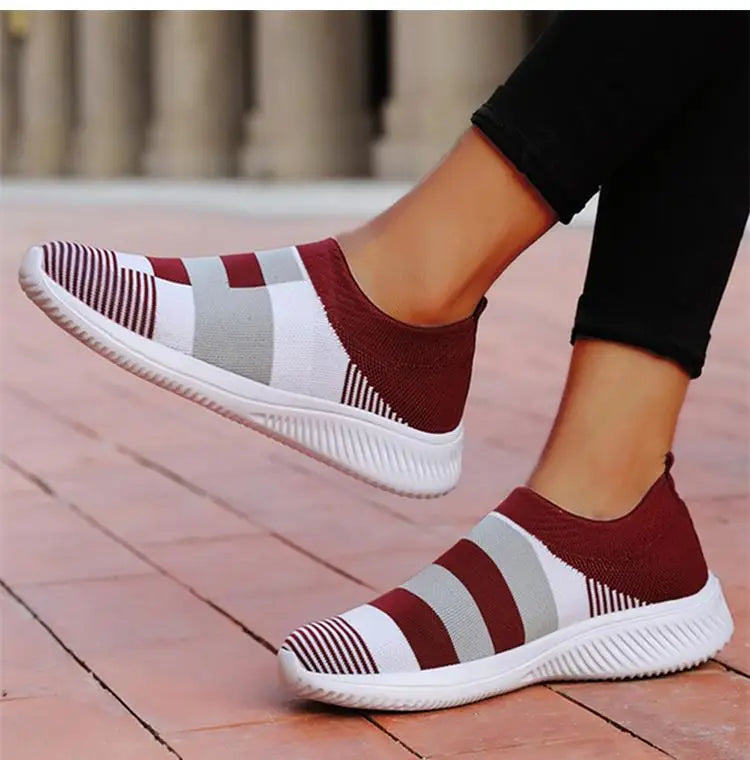 Sneaker Woman Fashion Flat Ladies Shoes Breathable Womens Sneakers Slip On Sock Shoes Trainers Zapatos De Mujer Women's Sneakers