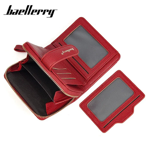 Neue Kurz Frauen Reißverschluss Geldbörsen Große Kapazität Karten Halter Marke Weiblich Portemonnaies Qualität Münz Tasche Foto Halter Geldbörse Für Mädchen - Golden Bridge Store