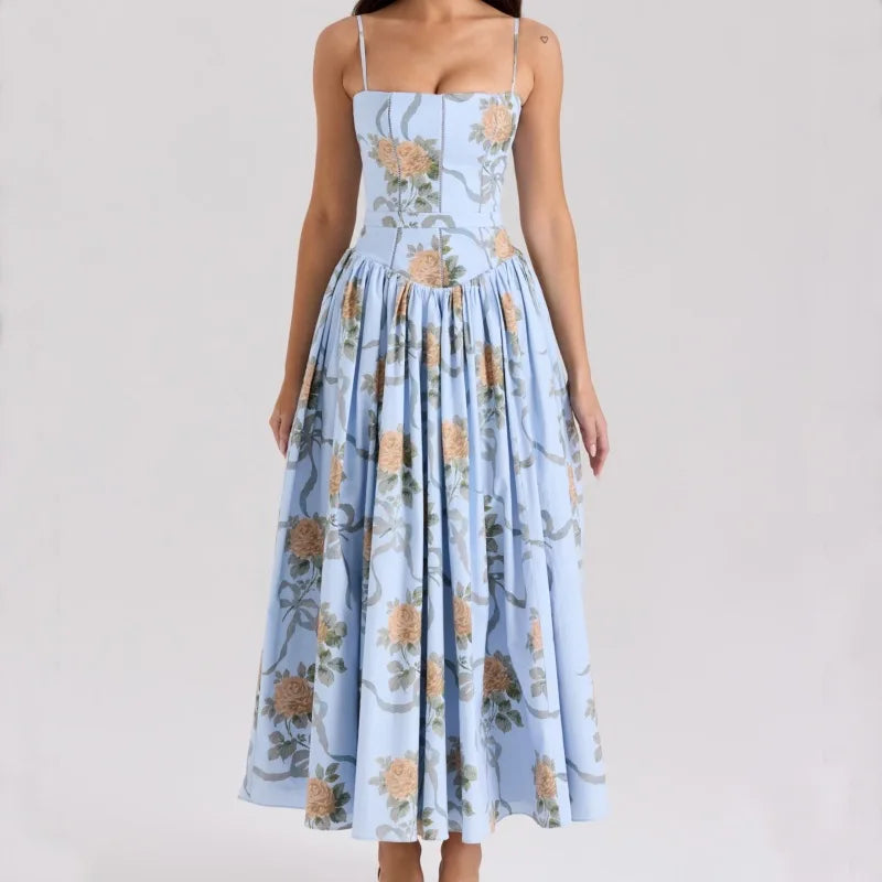 Luna Belle Elegantes Sommerkleid - Blumen Maxi S-XL