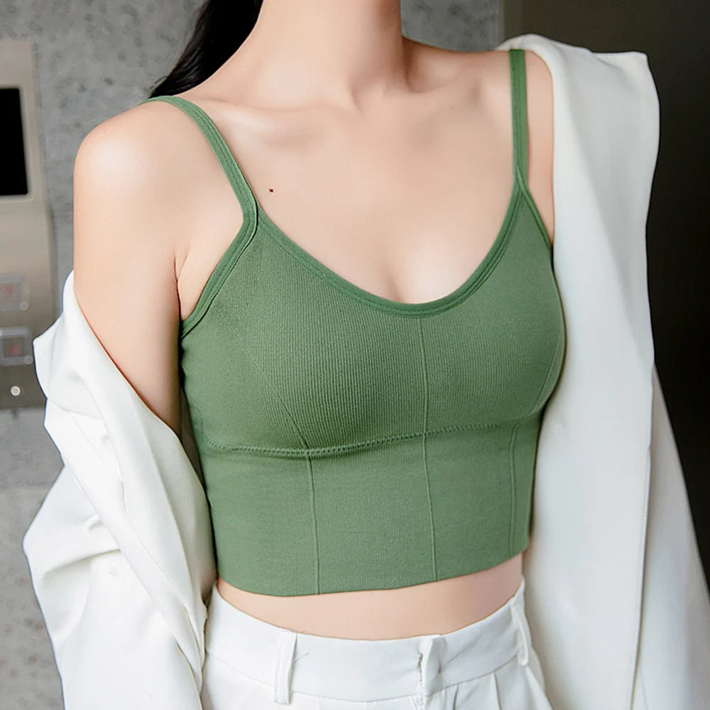 Women elegant Tops Tube Push Up Bra Female Streetwear Sleeveless Camis Seamless Sport Lingerie Tee Crop Top Bandeau Top Tanks