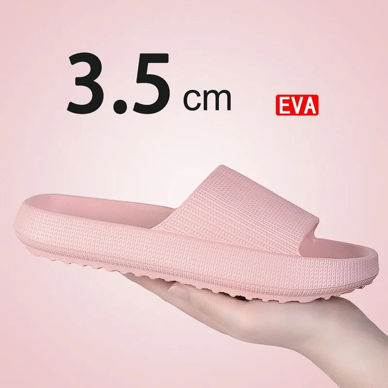 Frauen Dick Plattform Cloud Hausschuhe Sommer Strand Eva Weich Sohle Slide Sandalen Freizeit Männer Damen Innen Badezimmer Anti-Rutsch Schuhe