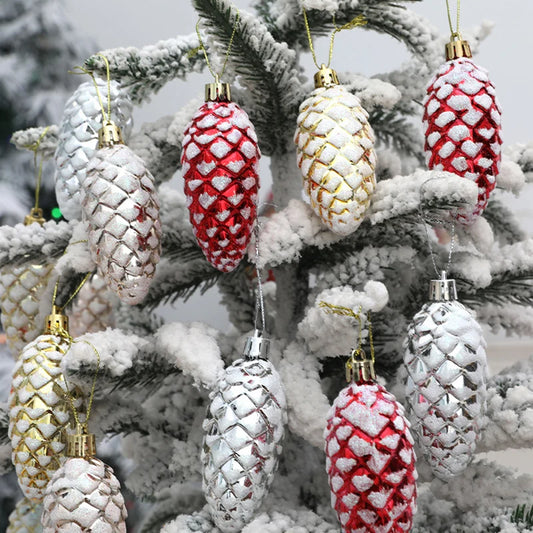 5 stücke Weihnachten Baum Anhänger Gemalt Tannenzapfen Kugeln Hängen Ornament 2024 Neue Jahr Noel Geschenk Navidad Weihnachten Home Dekoration
