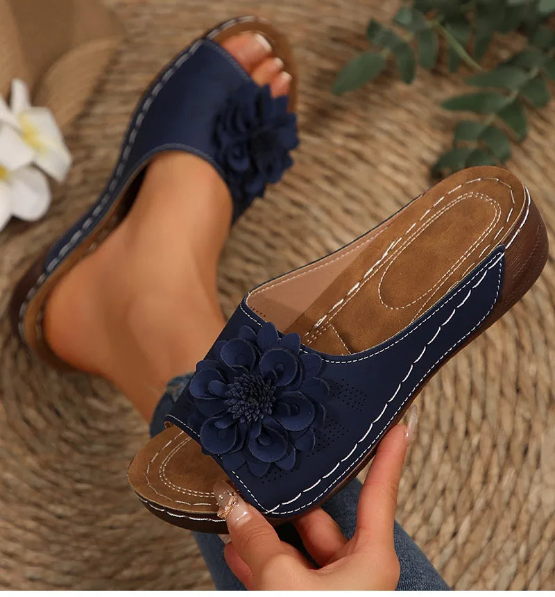 Women's Sandals Soft Heels Sandals Summer 2025 Casual Wedges Heeled Shoes Women Elegant Low Platform Slippers Sandalias Mujer