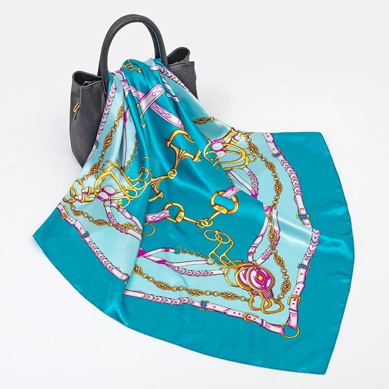 SENAIFE Satin-Schal Elegant - 90x90cm Polyester Leicht