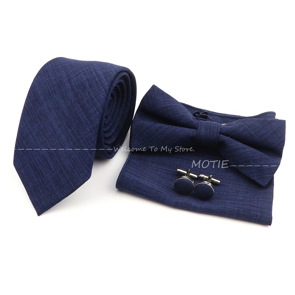 Neues Design 27-farbiger Männer-Accessories-Set: Klassische Baumwoll-Taschentuch, Manschettenknöpfe, Fliege für Hochzeit, Party, Geschenke