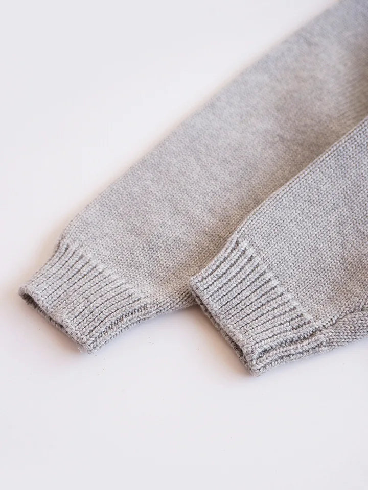 Deer jonmi Gestrickter Pilz-Pullover - Baumwolle Vollärmel