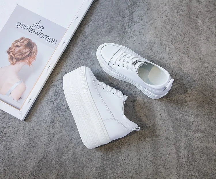 White Luxury Designer Sneakers On Platform Sports Shoes For Women  New Fashion Thick Bottom Wedding Shoes High Heel