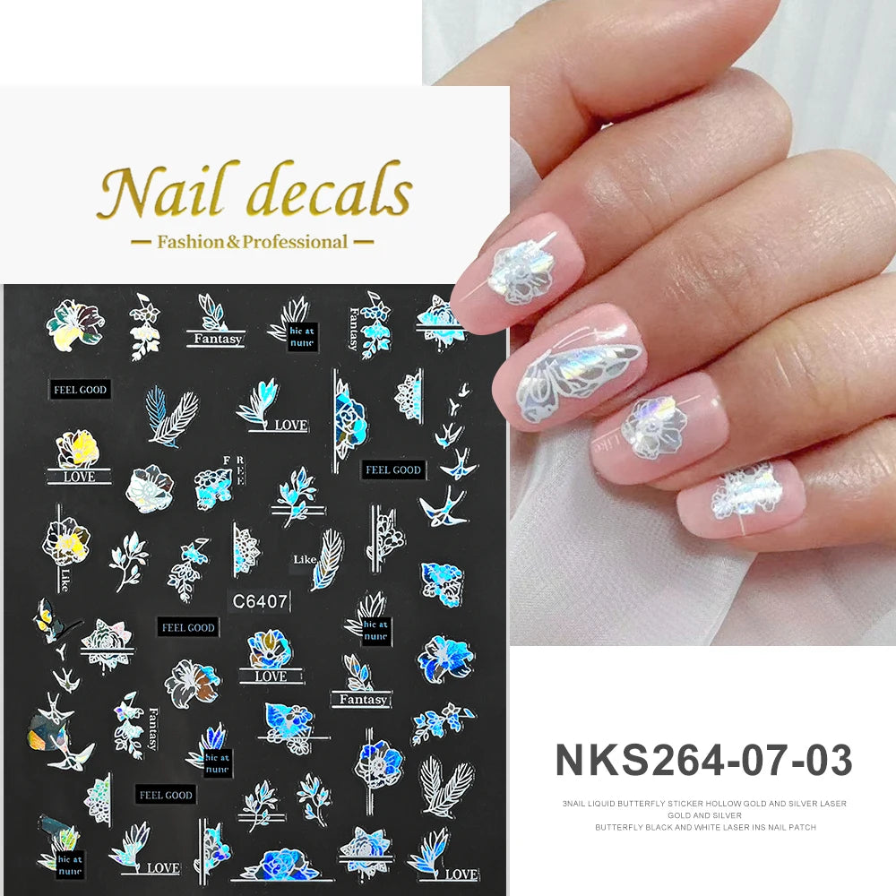 MAFANAILS NLS 3D Holografisch Schmetterling - 1St Schwarz