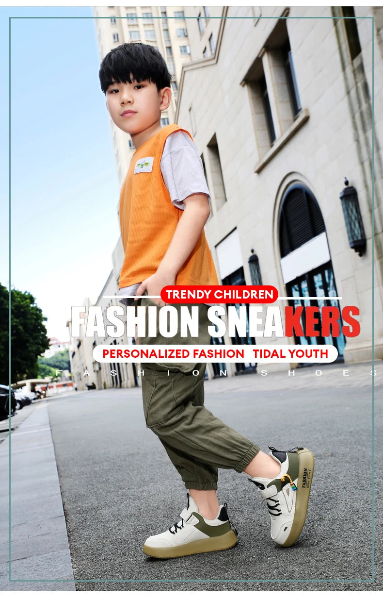 Jungen Mode Skate Schuhe 2025 - Dämpfende Sohle Fußgewölbe-Unterstützung - Plattfuß Casual Sneakers Schulschuhe