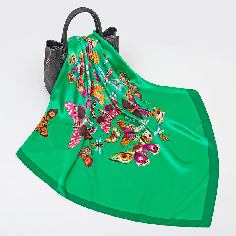 SENAIFE Satin-Schal Elegant - 90x90cm Polyester Leicht