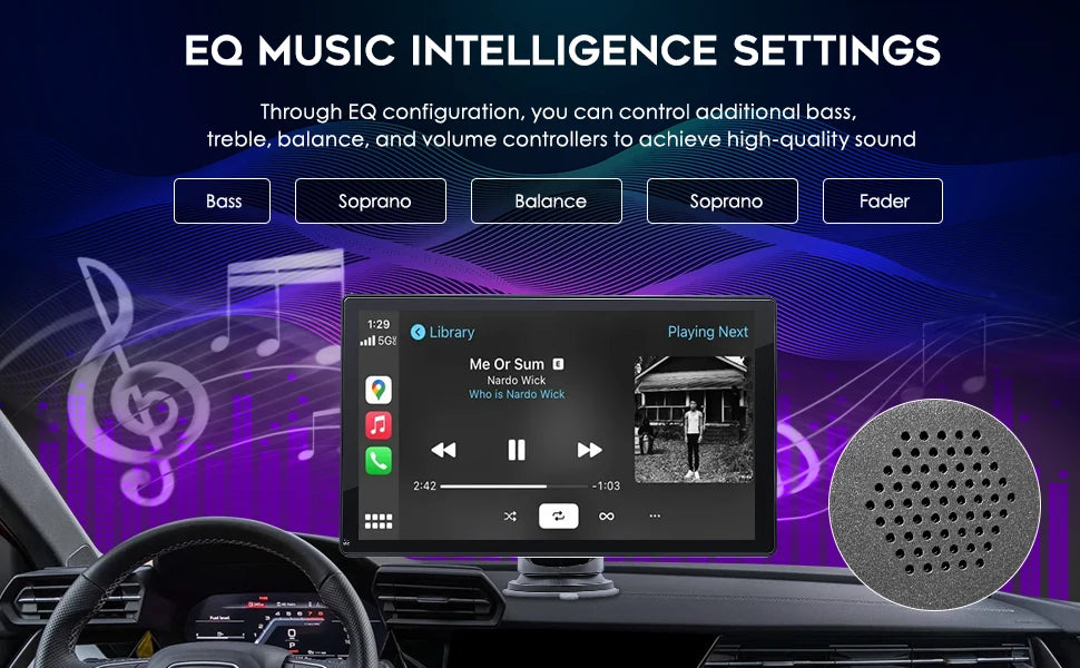 Autoradio 2025: Universal 9" Kabelloses Apple CarPlay Android Auto Bluetooth GPS FM AUX Multimedia-System