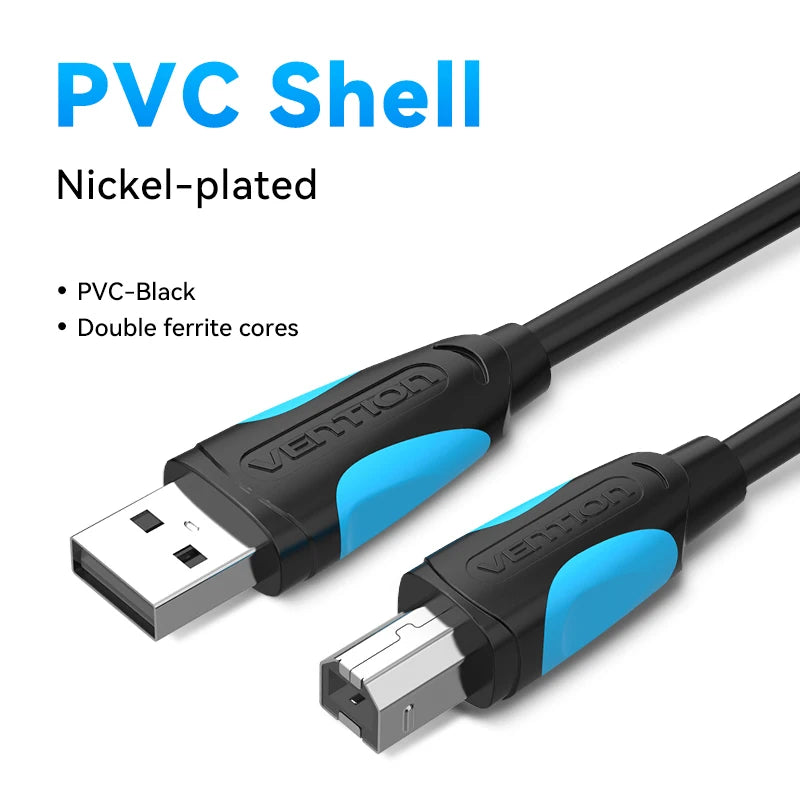 Vention USB Druckerkabel 2025 - USB Type B zu A Male - Canon Epson HP ZJiang Label Printer USB 2.0
