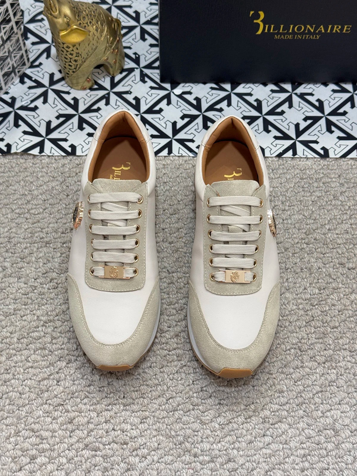 BLSK CPRT Slip On Sneaker Stickerei Design - Größe 39-45, Rindsleder Innenfutter, Gummisohle