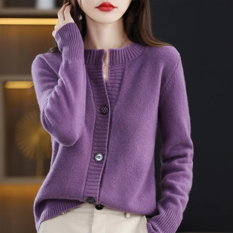 RankSweet Cardigan Winterschnitt Korean Style - Kuscheliger Strickpullover, Größe M, Gewicht 120–220 g/m²