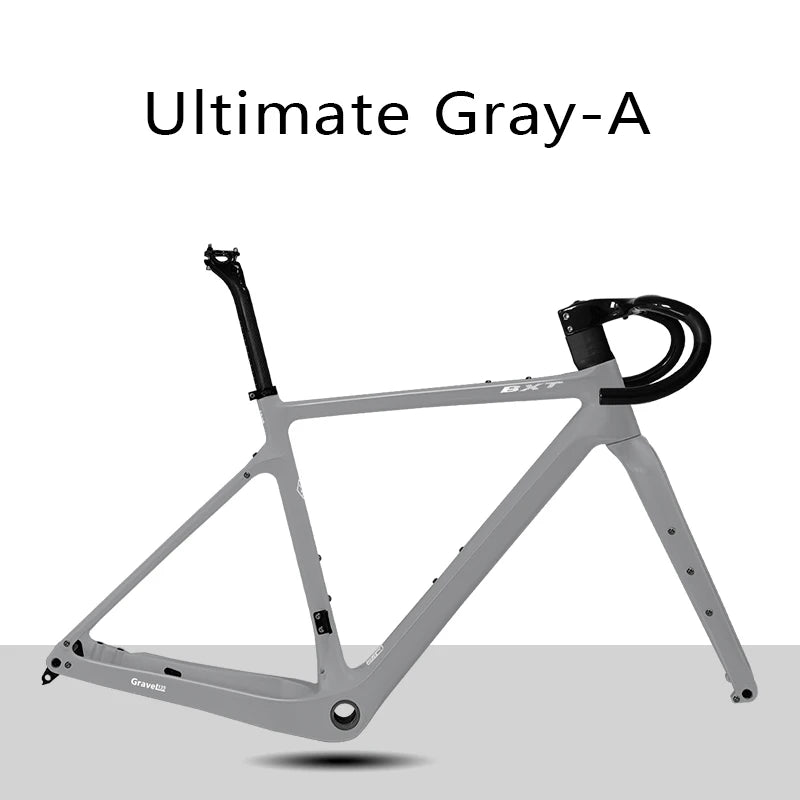 BXT Disc Brake Carbon Gravel Bike Frame 700C/27.5er Max Use 47C/2.1 Tire Carbon Gravel Bicycle Frame Thru Axle Carbon MTB Frame