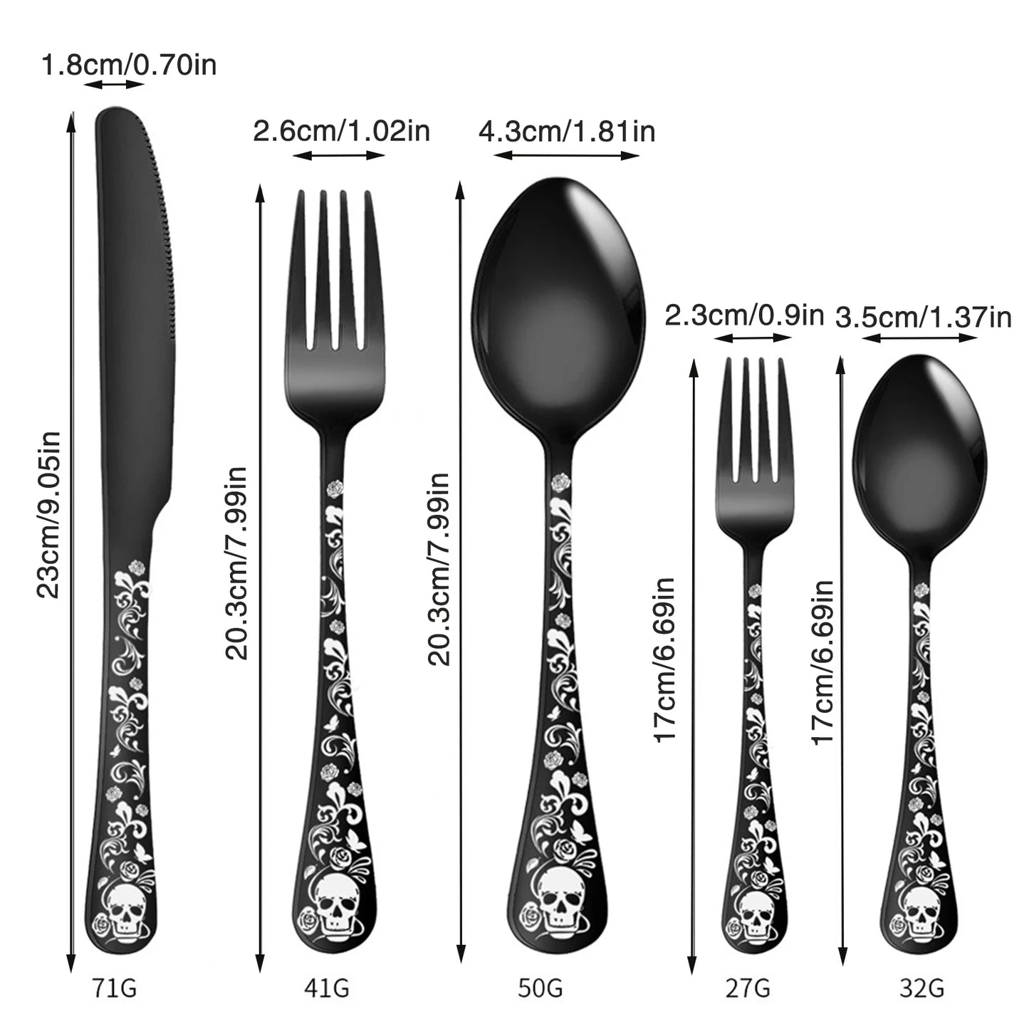 ACCHAMP Gothic Besteck Set -5teilig Edelstahl Standardgröße