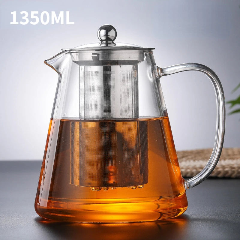 JUNBOPRO Teekanne Hitzebeständig - 850ml Borosilikat Glas