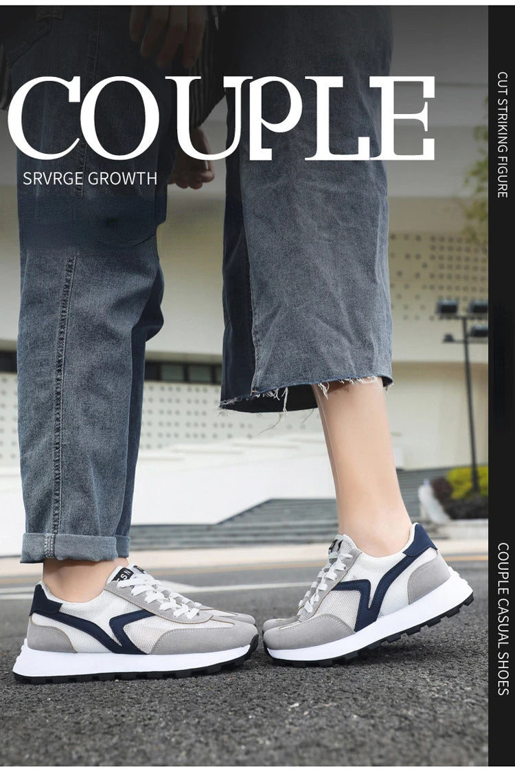New Women's Sneakers Fashion Breathable Unisex Casual Shoes Lightweight Lace-Up Running Shoes Outdoor Platform Tennis Shoes Male