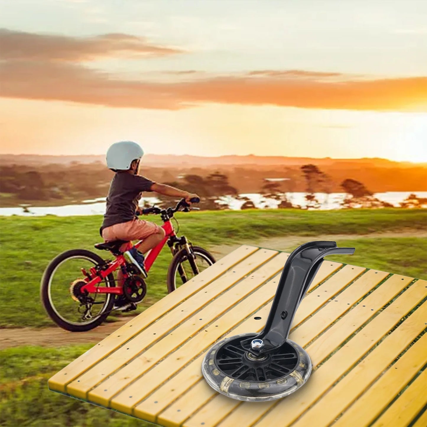 Stability Enhancing Bicycle Support Wheels for Children Suitable For Use With Popular Sizes of For kids' Bikes (14 20 Inches)