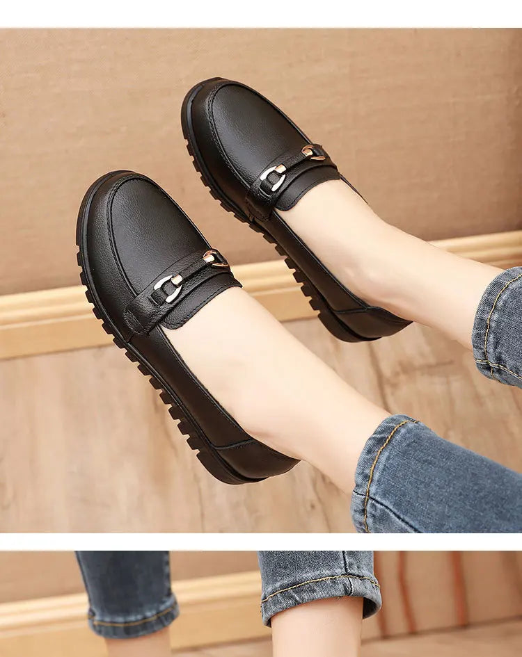 Women Shoes Flats Leather Sneakers Women  Comfortable Female Casual Walking Footwear Fashion Large Size Loafers Shoes Women